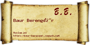Baur Berengár névjegykártya